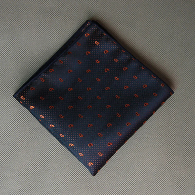 Luxury Square Pocket Handkerchief Men's Handkerchief Polka Dot Striped Floral Printed Hankies Polyester Business Breast Scarf