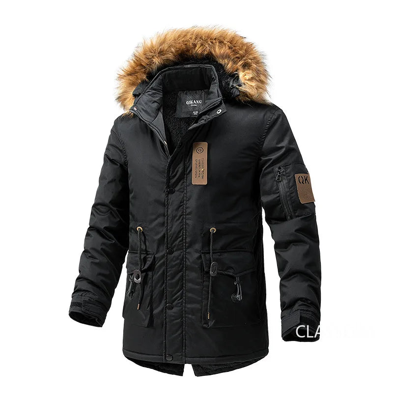 Men Winter Hooded Long Winter Coats Down Jackets New Male Multiple Pockets Warm Parkas Quality Man Casual Outdoor Overcoats 4XL
