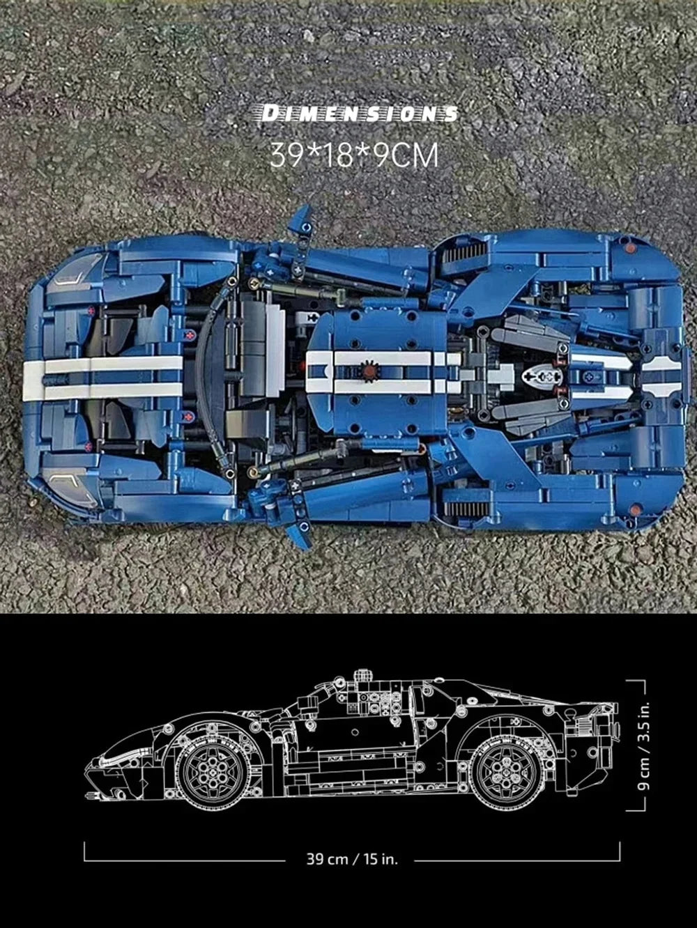 New Ford GT City Speed Sports Car Building Blocks Racing Model