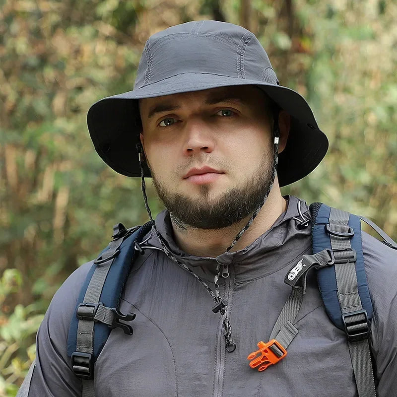 60-65cm XXL Big Head Hat Men Summer Outdoor Jungle Fisherman Cap Lightweight Sunscreen Quick-drying Sun Bucket Hats