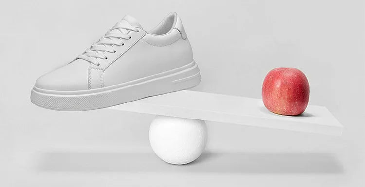 Fashion PU Leather Elevator Shoes for Men 6cm 8cm 10cm Invisible Height Increase White Sneakers Cortex Heightening Casual Shoes