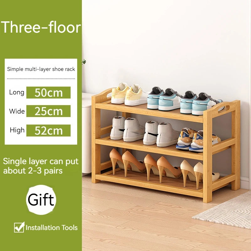 Bamboo Shoe Rack Simple Entrance Shoe Cabinet MultiLayered Storage Large Capacity Shoe Shelf for Space Saving Home Organization