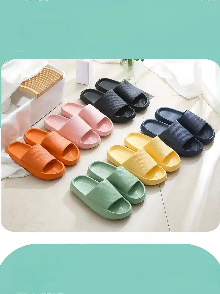Men's Slippers, Women's Summer Home Non-Slip Bathroom Bathing Couples Thick-Soled Home Men's Slippers, Summer Simple Men's Slippers