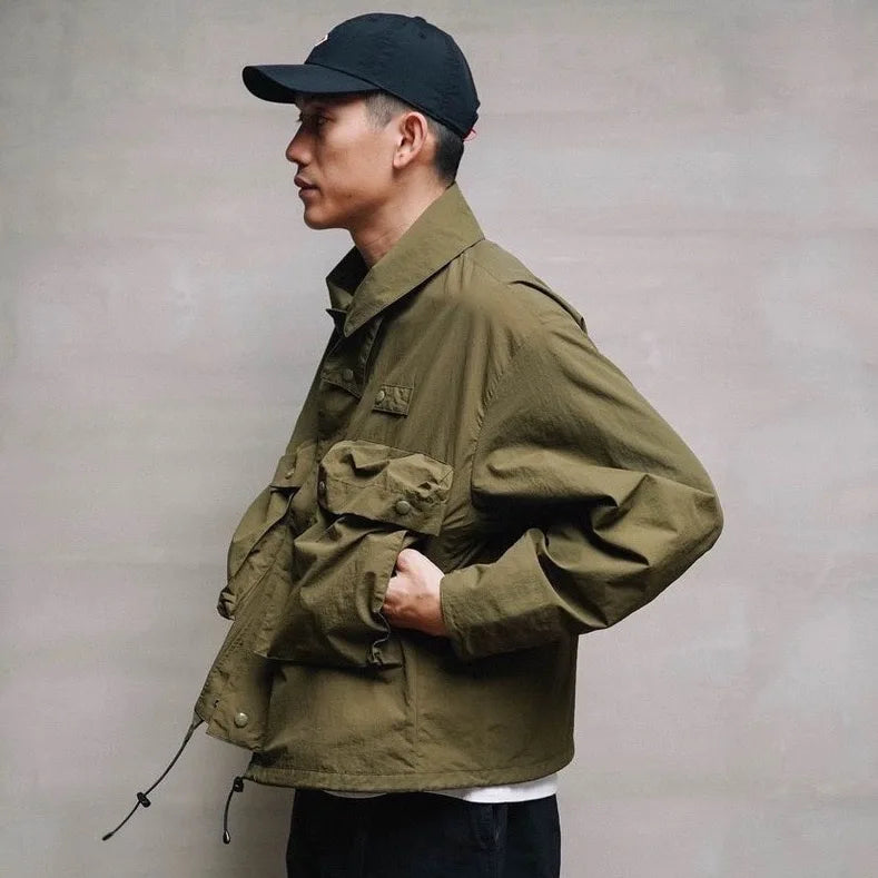 Retro Outdoor Windproof Waterproof Workwear Functional Hunting Jaet COMFY OUTDOOR Long Sve Hooded Coat for Autumn And Wi...