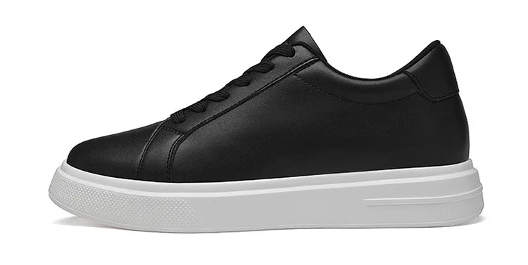 Fashion PU Leather Elevator Shoes for Men 6cm 8cm 10cm Invisible Height Increase White Sneakers Cortex Heightening Casual Shoes