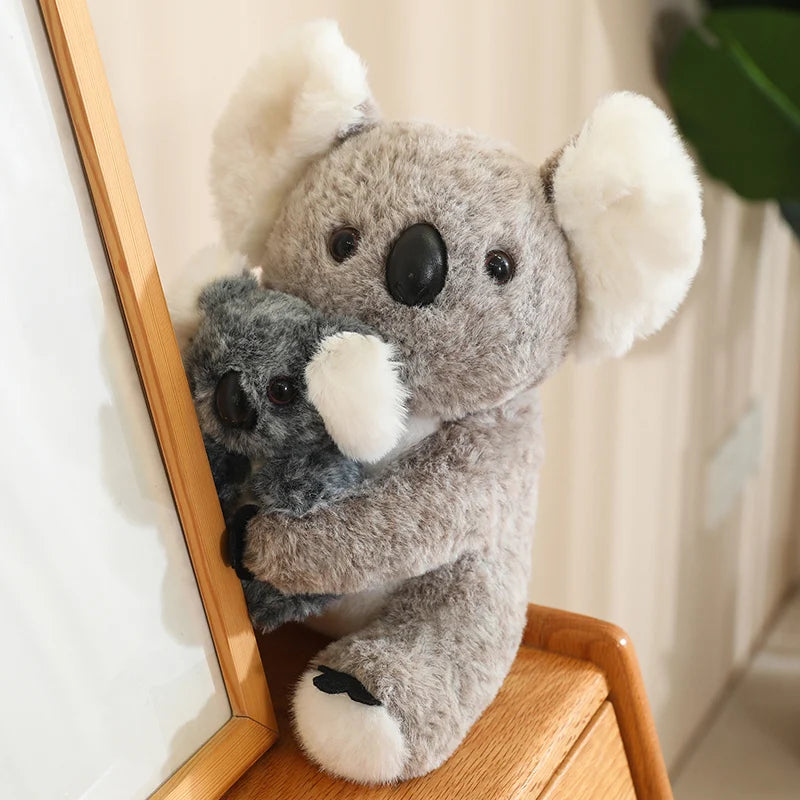 Artificial Creative Mother And Child Animal Plush Doll Koala Penguin Breeding Bag Plush Toy Birthday Gift For Boys And Girls
