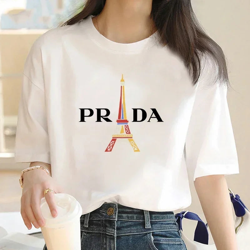 Women's T-shirt Fashion Printed Female Short Sleeve Classic Style Pullover Shirts Summer Clothing Y2k Top harajuku women clothes
