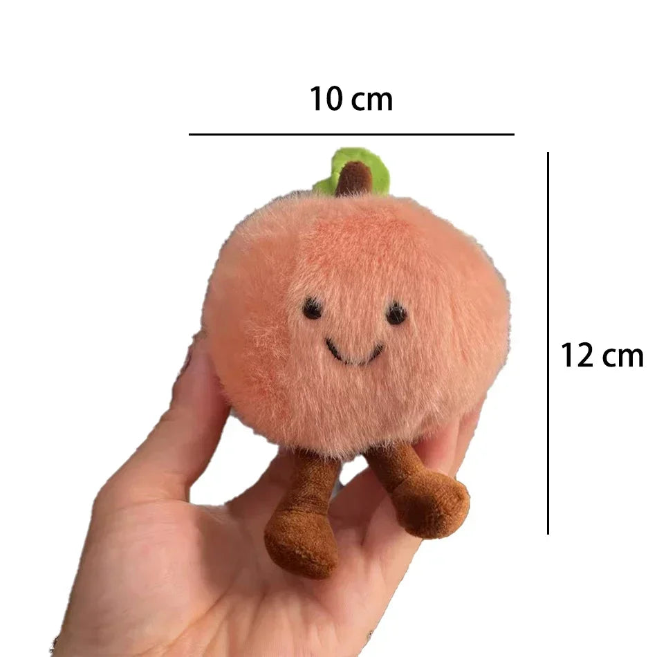 2025 Jelly Cat Peach Pear Cherry Plush Doll Smiling Face Fruit Series Home Bedroom Decoration Pet Interactive Toy Birthday Gift