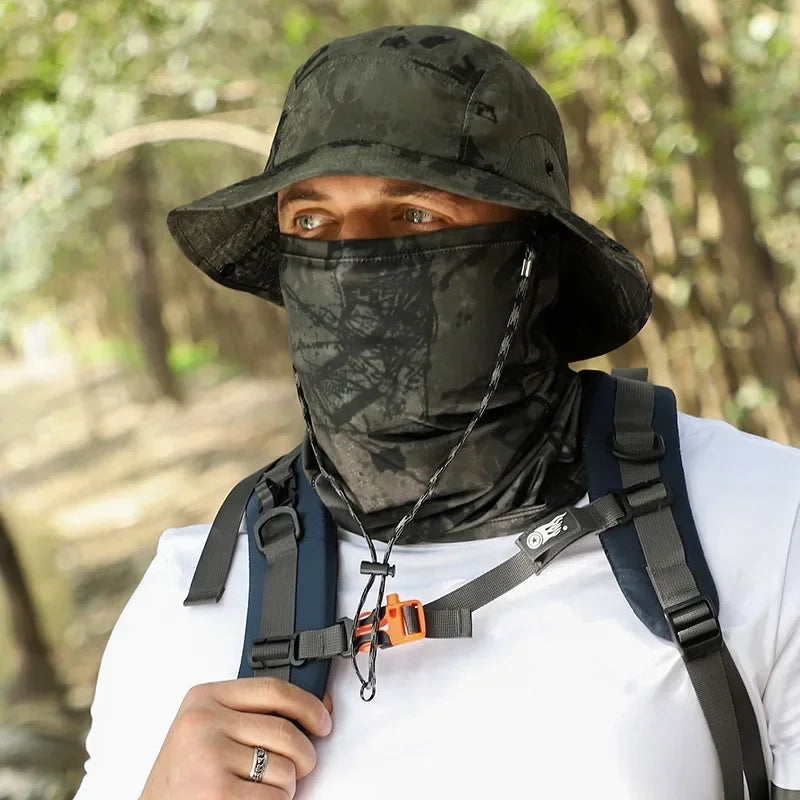 60-65cm XXL Big Head Hat Men Summer Outdoor Jungle Fisherman Cap Lightweight Sunscreen Quick-drying Sun Bucket Hats