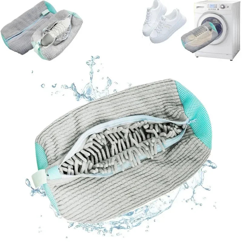 1/2Pc Shoe Washing Bag Cotton Laundry Bag Zippers Closure Shoe Cleaning Bag Friendly Laundry Bag Drying Bags