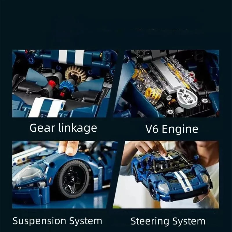 New Ford GT City Speed Sports Car Building Blocks Racing Model