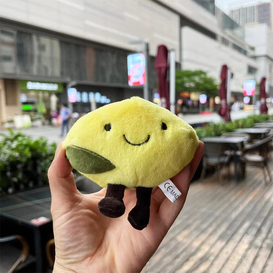 2025 Jelly Cat Peach Pear Cherry Plush Doll Smiling Face Fruit Series Home Bedroom Decoration Pet Interactive Toy Birthday Gift