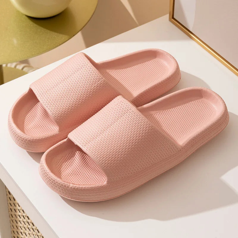 Men's Slippers, Women's Summer Home Non-Slip Bathroom Bathing Couples Thick-Soled Home Men's Slippers, Summer Simple Men's Slippers