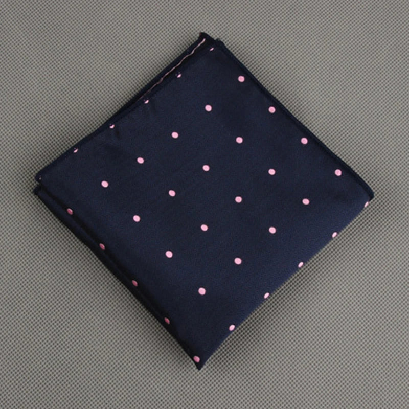 Luxury Square Pocket Handkerchief Men's Handkerchief Polka Dot Striped Floral Printed Hankies Polyester Business Breast Scarf