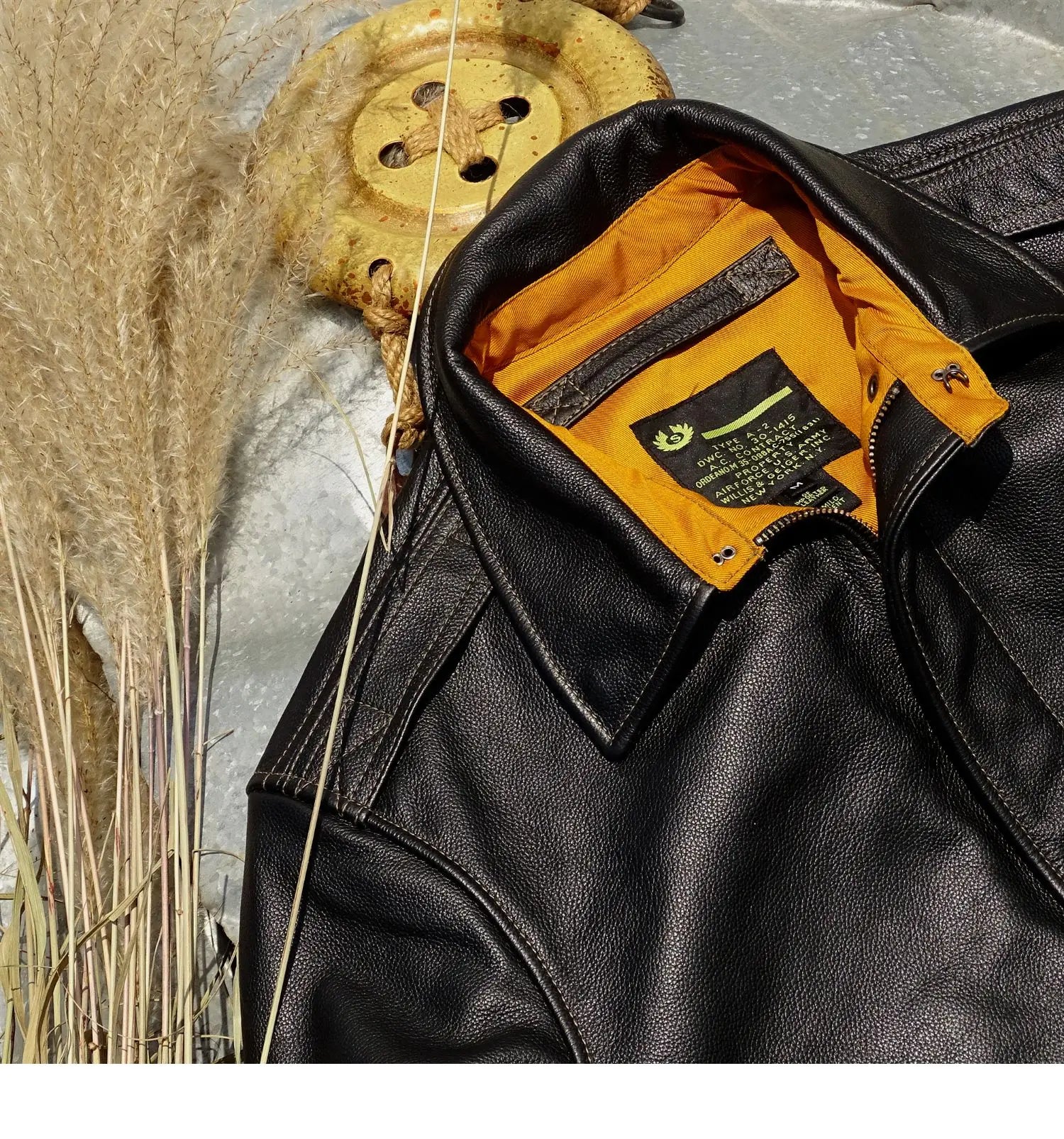 A2 Air Force Flight Leather Jaet Men's Slim Fit ort Sle Top Layer Cowhide Genuine Leather Clothing Faionable Streetwear