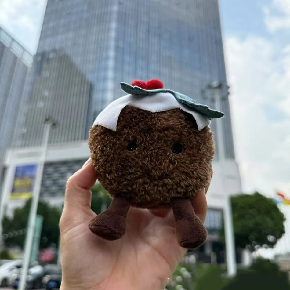 2025 Jelly Cat Peach Pear Cherry Plush Doll Smiling Face Fruit Series Home Bedroom Decoration Pet Interactive Toy Birthday Gift