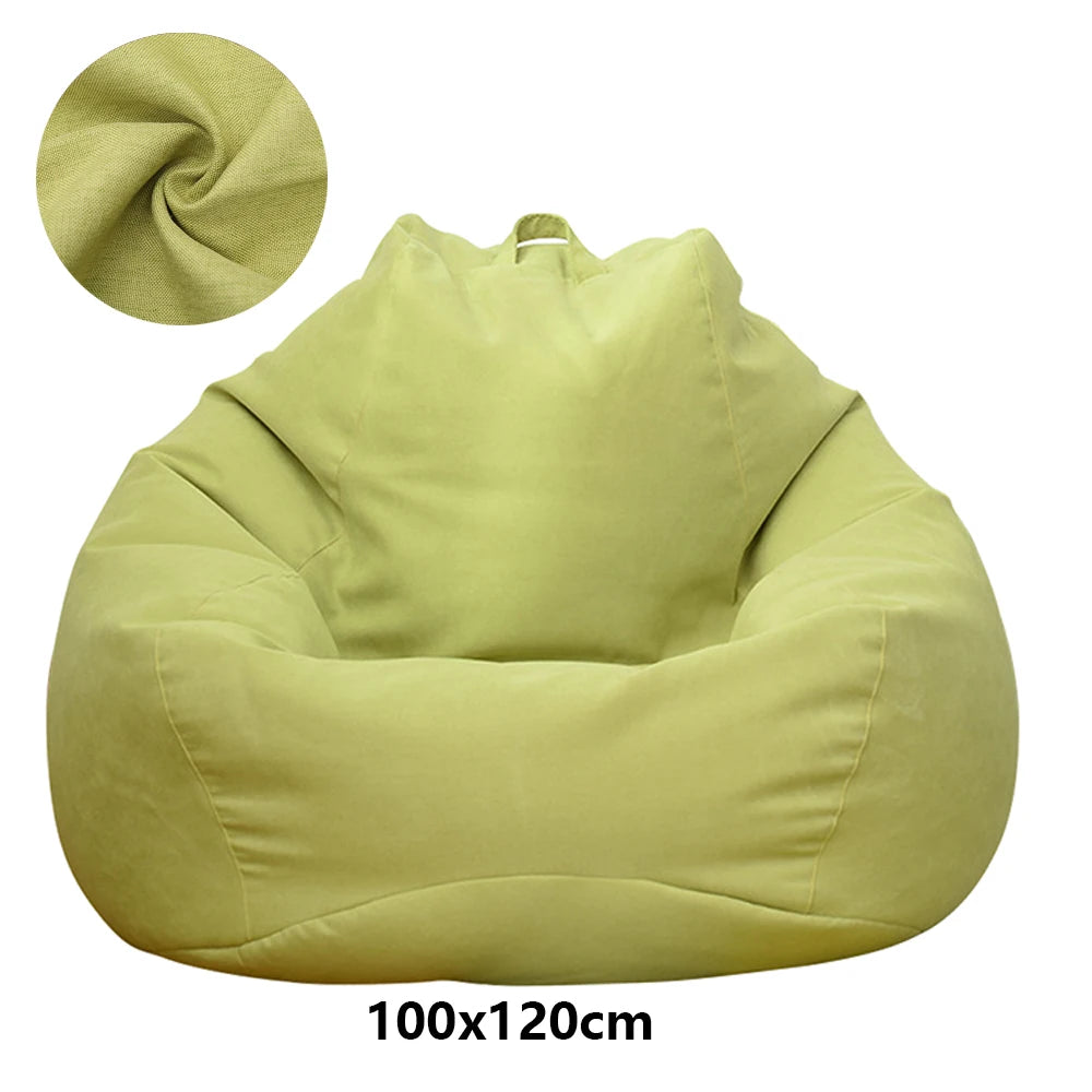 Lazy Sofas Cover Large Bean Bag Cover Without Filler Adults Couch Living Room Bedroom Home Tatami Lounger Comfortable Seat Cover