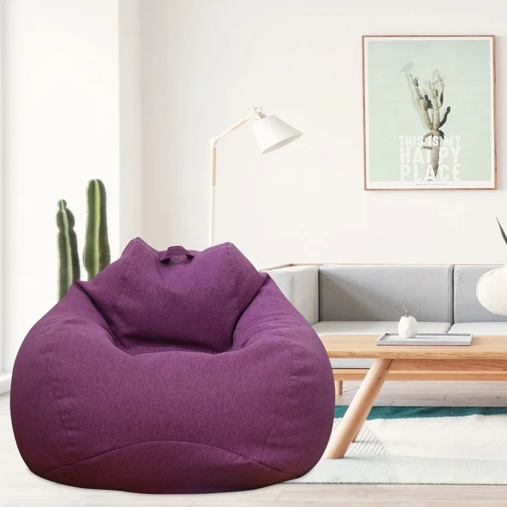 Lazy Sofas Cover Large Bean Bag Cover Without Filler Adults Couch Living Room Bedroom Home Tatami Lounger Comfortable Seat Cover