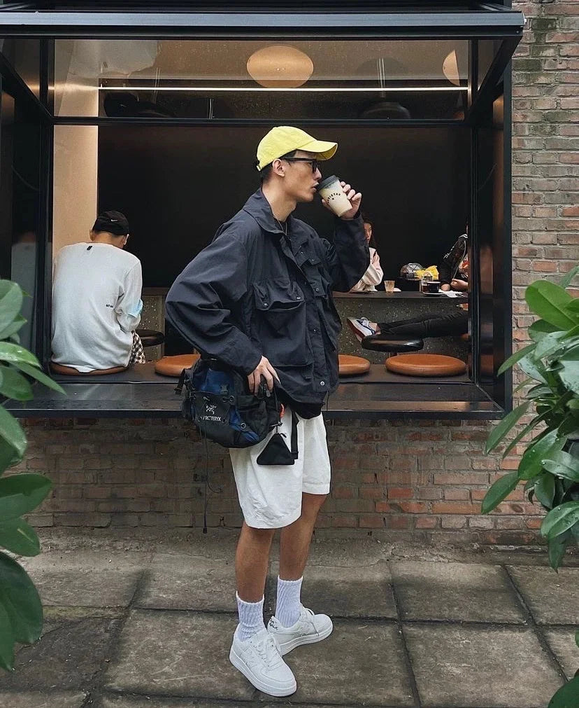 Retro Outdoor Windproof Waterproof Workwear Functional Hunting Jaet COMFY OUTDOOR Long Sve Hooded Coat for Autumn And Wi...