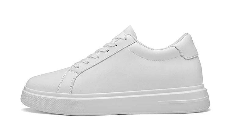 Fashion PU Leather Elevator Shoes for Men 6cm 8cm 10cm Invisible Height Increase White Sneakers Cortex Heightening Casual Shoes