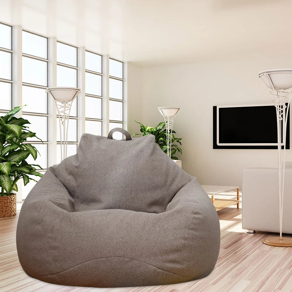 Lazy Sofas Cover Large Bean Bag Cover Without Filler Adults Couch Living Room Bedroom Home Tatami Lounger Comfortable Seat Cover