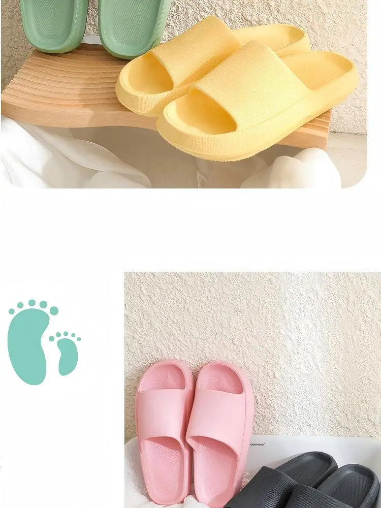 Men's Slippers, Women's Summer Home Non-Slip Bathroom Bathing Couples Thick-Soled Home Men's Slippers, Summer Simple Men's Slippers