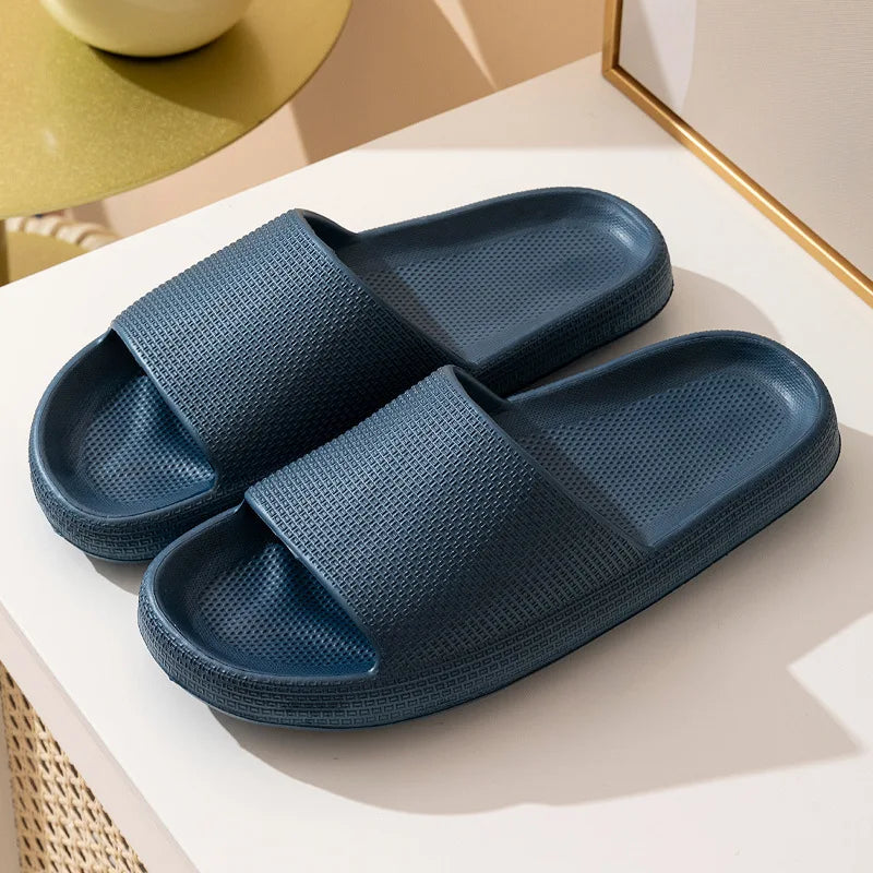 Men's Slippers, Women's Summer Home Non-Slip Bathroom Bathing Couples Thick-Soled Home Men's Slippers, Summer Simple Men's Slippers