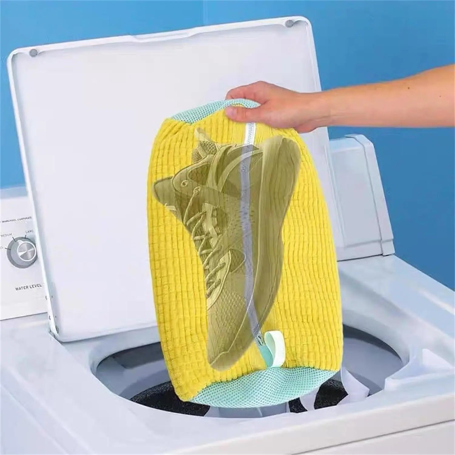1/2Pc Shoe Washing Bag Cotton Laundry Bag Zippers Closure Shoe Cleaning Bag Friendly Laundry Bag Drying Bags