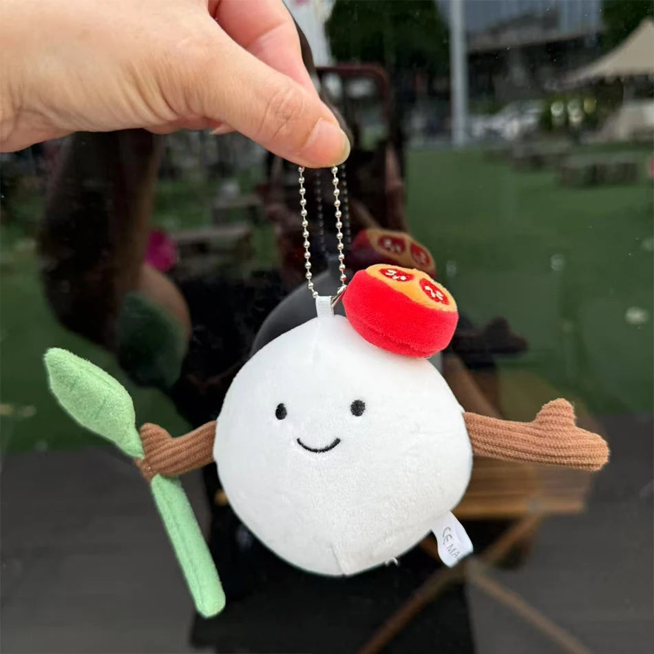 2025 Jelly Cat Peach Pear Cherry Plush Doll Smiling Face Fruit Series Home Bedroom Decoration Pet Interactive Toy Birthday Gift