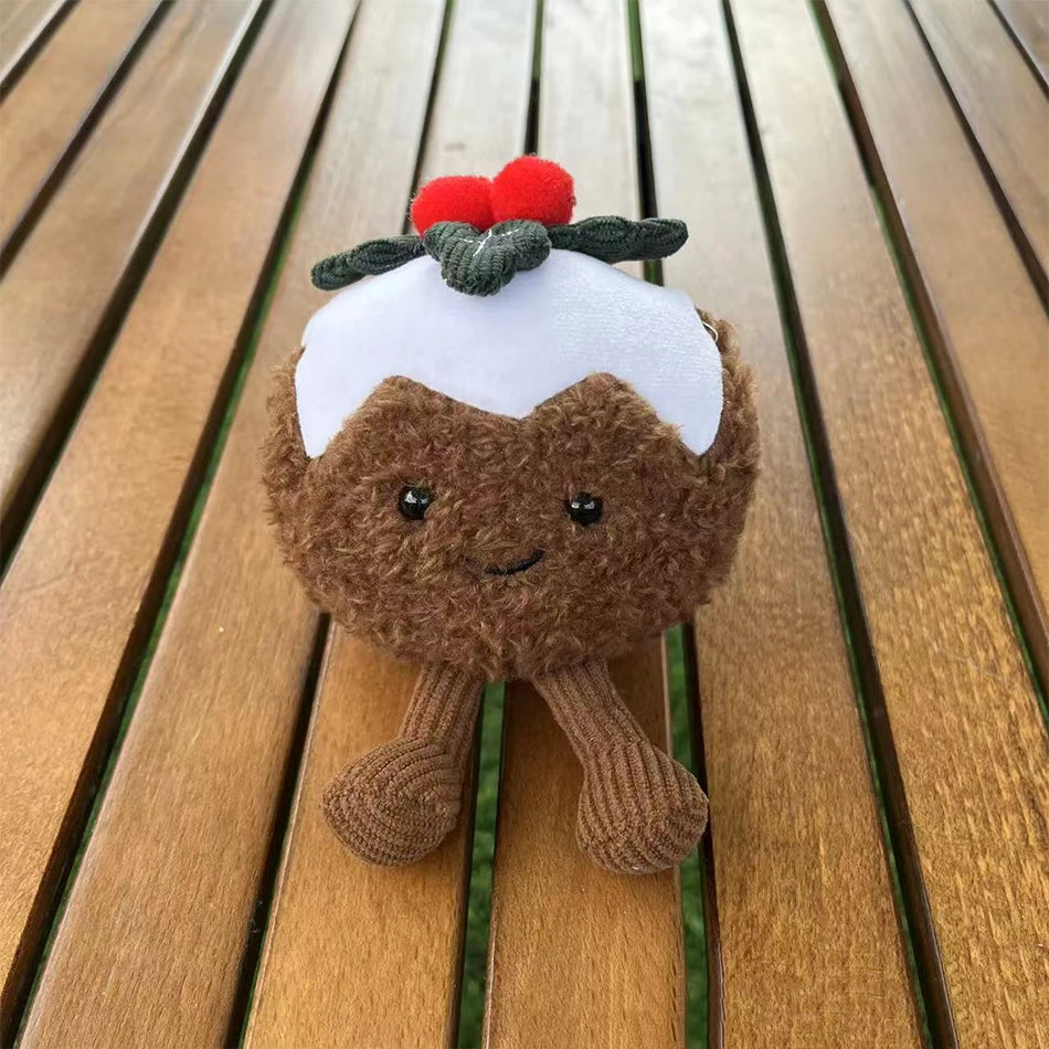 2025 Jelly Cat Peach Pear Cherry Plush Doll Smiling Face Fruit Series Home Bedroom Decoration Pet Interactive Toy Birthday Gift