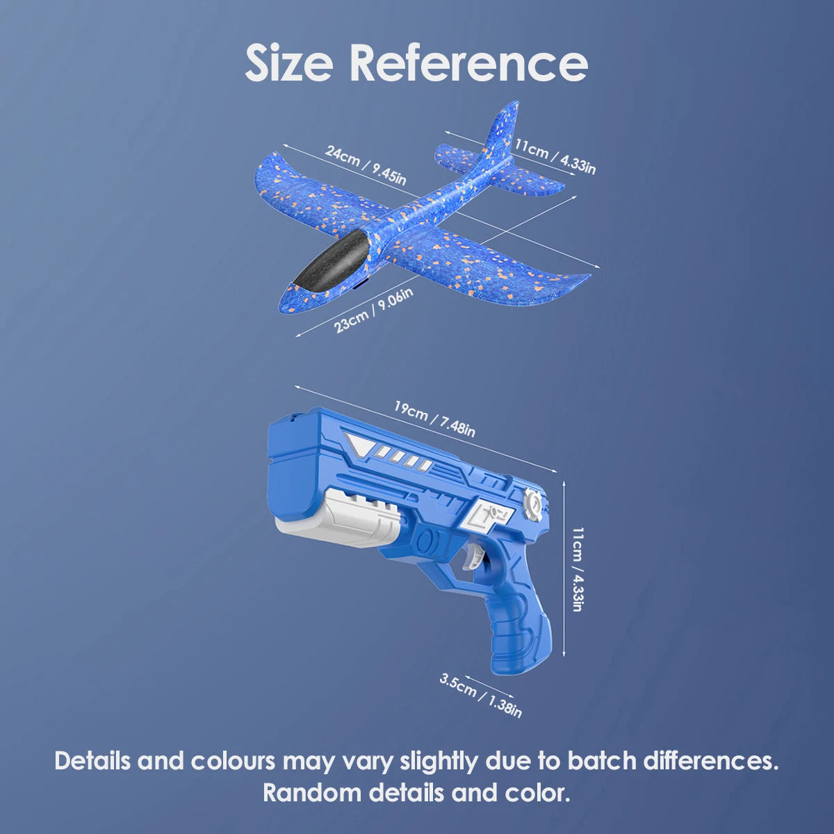 Children's outdoor three in one foam soft elastic toy gun, hand thrown ejection aircraft suit, foam aircraft color random