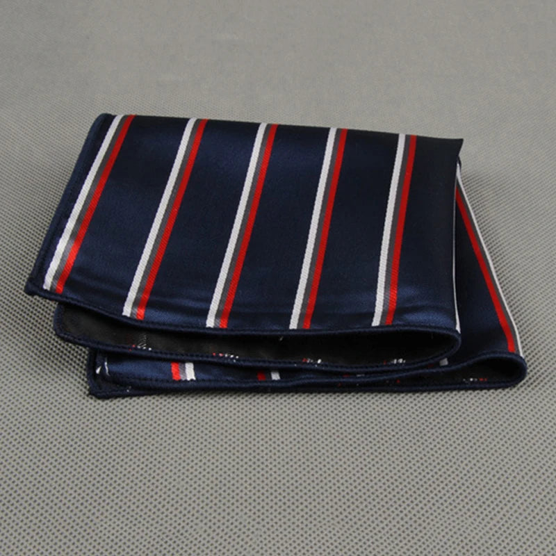 Luxury Square Pocket Handkerchief Men's Handkerchief Polka Dot Striped Floral Printed Hankies Polyester Business Breast Scarf