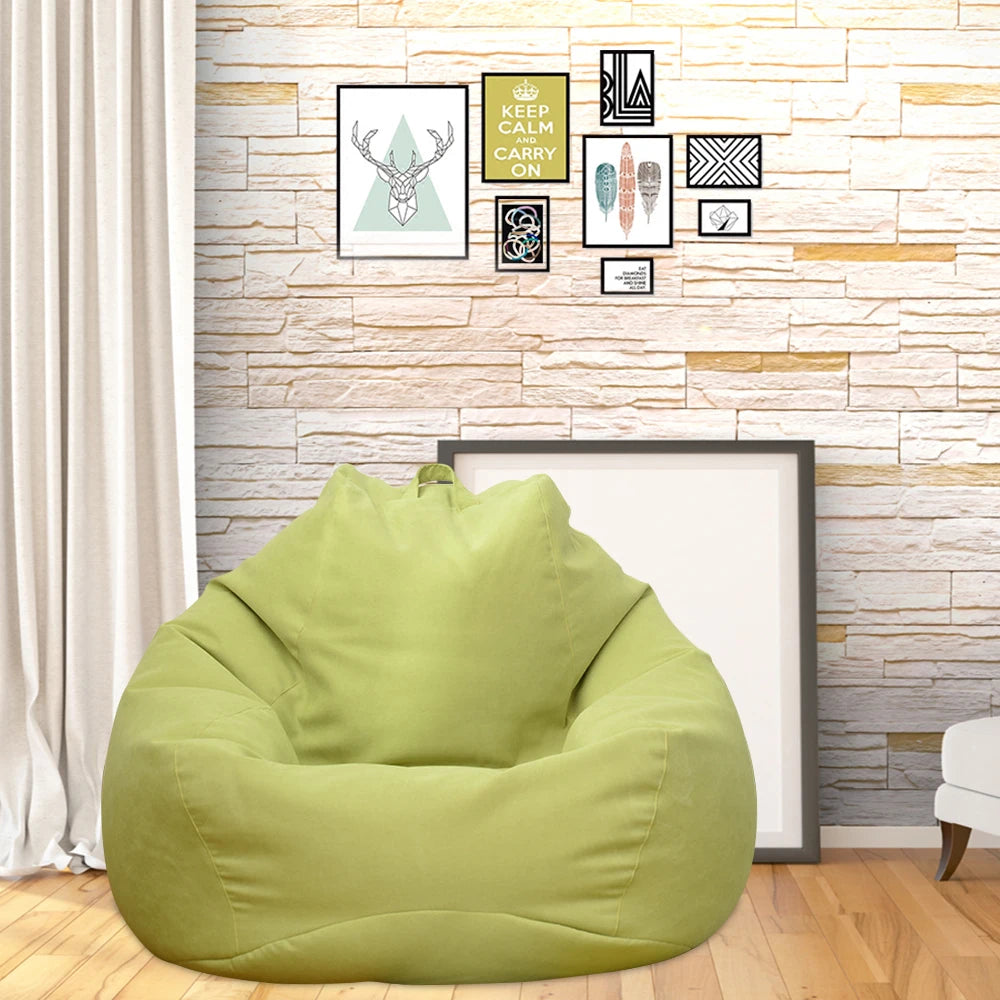 Lazy Sofas Cover Large Bean Bag Cover Without Filler Adults Couch Living Room Bedroom Home Tatami Lounger Comfortable Seat Cover