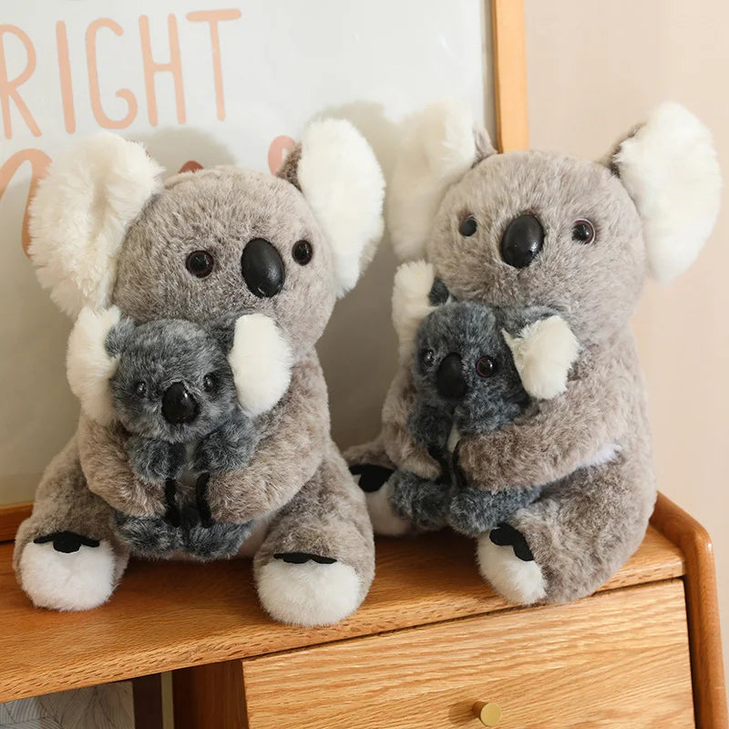 Artificial Creative Mother And Child Animal Plush Doll Koala Penguin Breeding Bag Plush Toy Birthday Gift For Boys And Girls