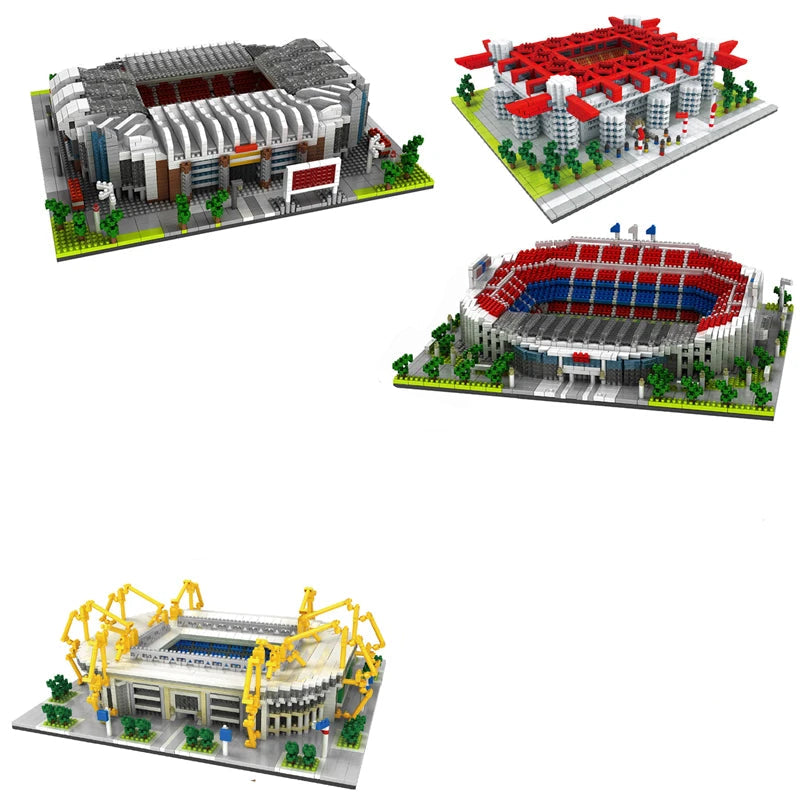 Barcelona Soccer Stadium Micro Blocks Building Sets Mini Bricks Architecture Building Block Toys for Adults Football Field Gift