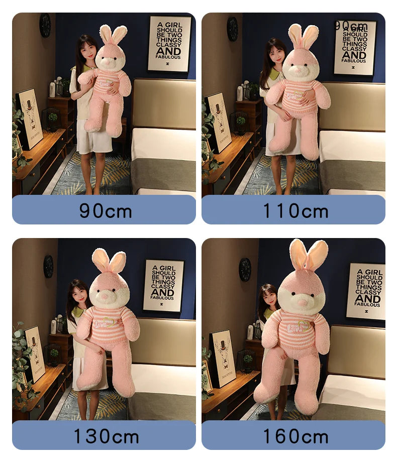 Cute Rainbow Rabbit Plush Toy with Long Ears, Fantastic Soft Dolls