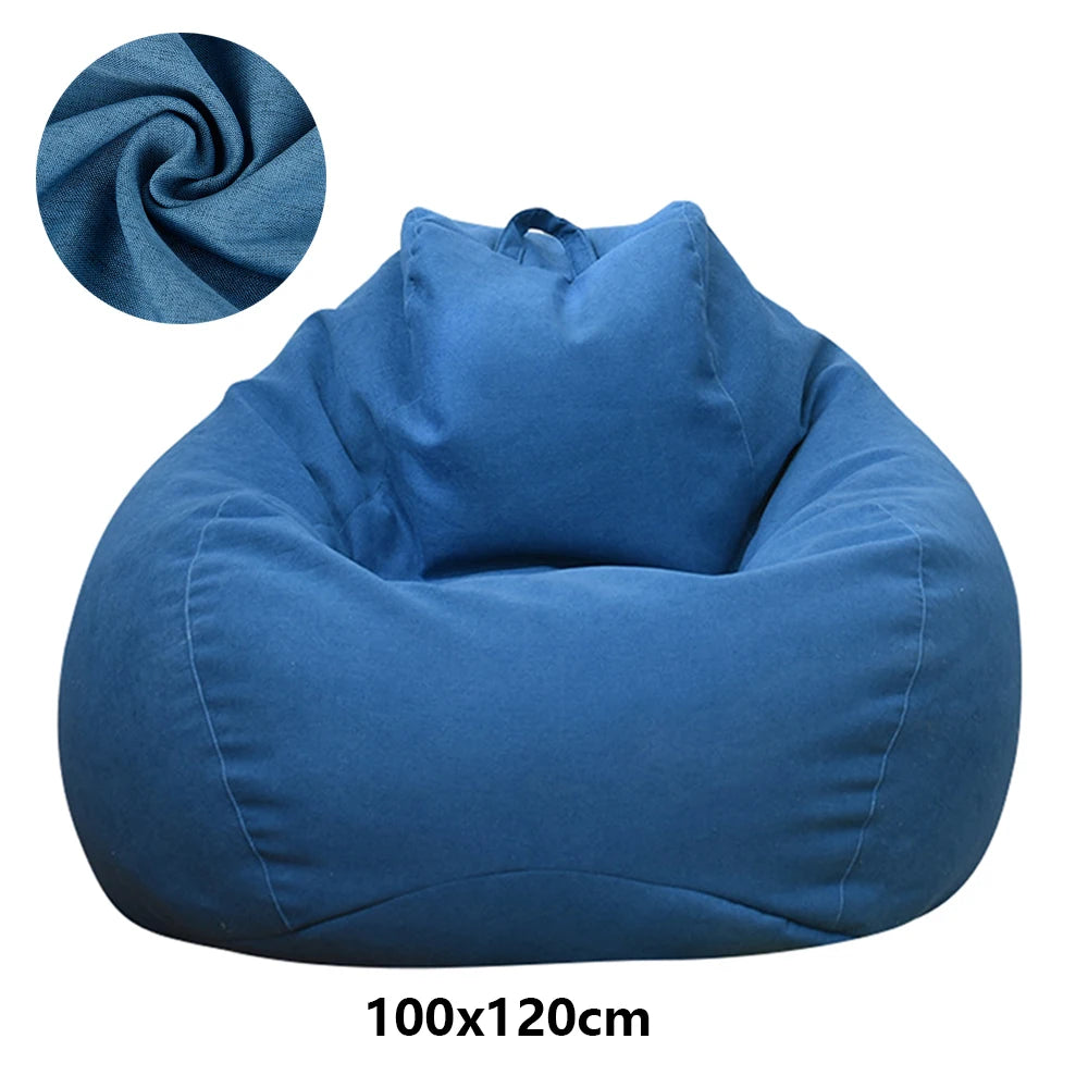 Lazy Sofas Cover Large Bean Bag Cover Without Filler Adults Couch Living Room Bedroom Home Tatami Lounger Comfortable Seat Cover
