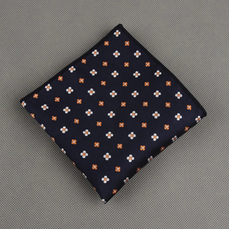 Luxury Square Pocket Handkerchief Men's Handkerchief Polka Dot Striped Floral Printed Hankies Polyester Business Breast Scarf