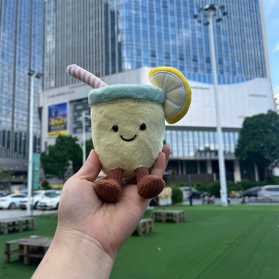 2025 Jelly Cat Peach Pear Cherry Plush Doll Smiling Face Fruit Series Home Bedroom Decoration Pet Interactive Toy Birthday Gift