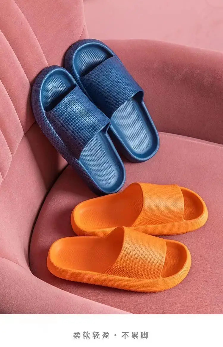 Men's Slippers, Women's Summer Home Non-Slip Bathroom Bathing Couples Thick-Soled Home Men's Slippers, Summer Simple Men's Slippers